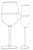 Drawing of Wine Glasses
